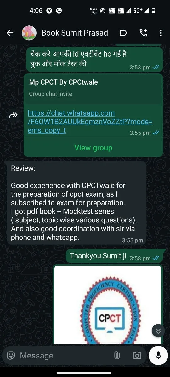 Whatsapp Testimonial